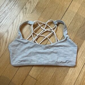 Lululemon Athletica Strappy Back Sports Bra - Light Gray